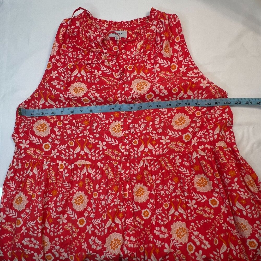 Olivia James Ro Long Dress Maxi Peacock Floral Rouge Sleeveless Red XL - Picture 4 of 10